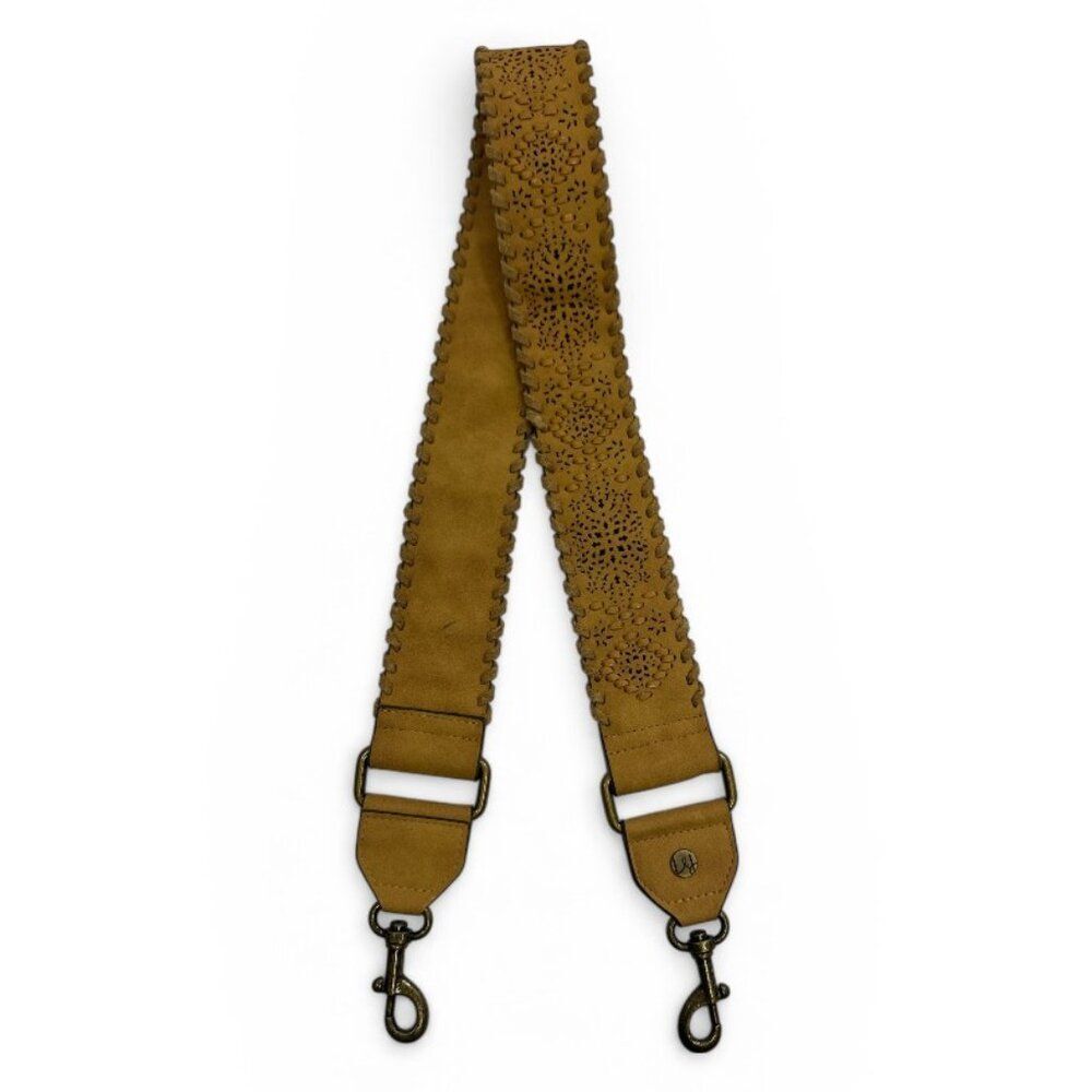 Elle Jae Gypset Bag Strap Perforated Floral Vegan Antique Brass Hardware